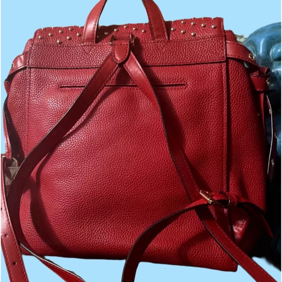 Mk Red Studded Backpack - Picture 2 of 10